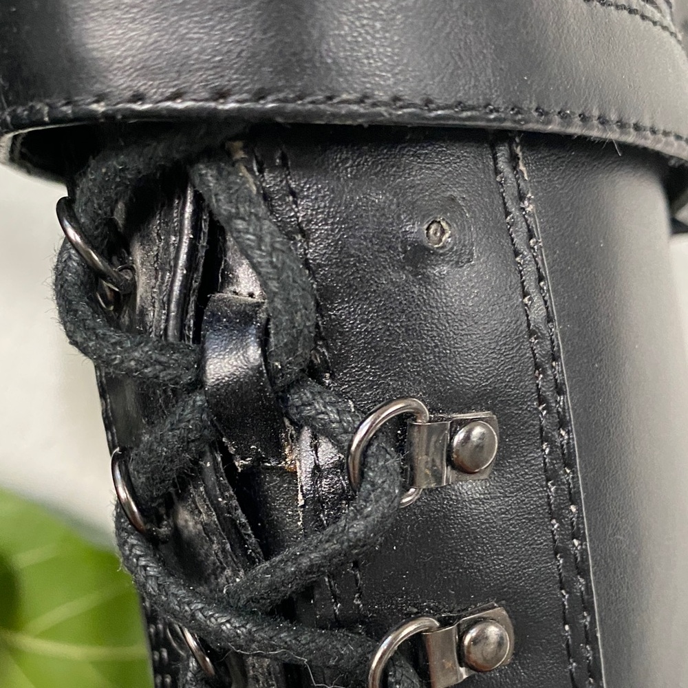 T.U.K Black Lace-Up High Platform Boots - Picture 9 of 16